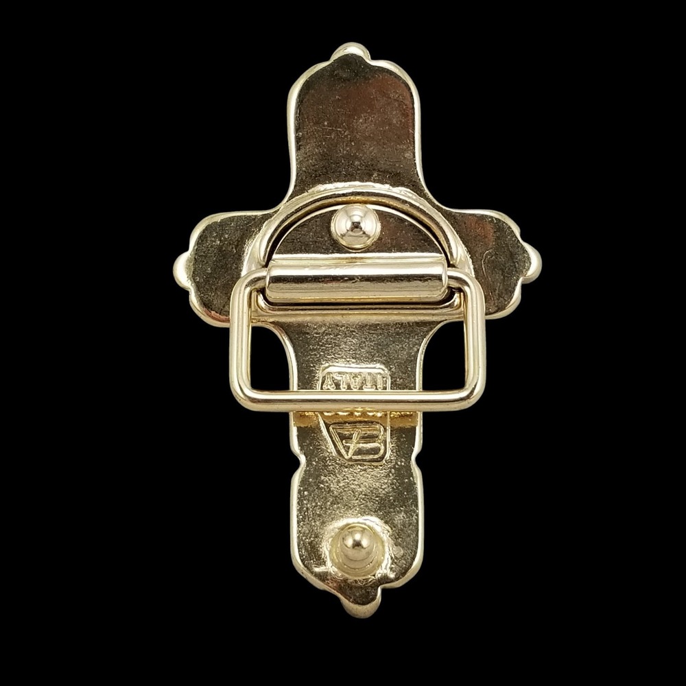 Abel Brand Gold Tone Cross Belt Buckle Embellished Crystals Made in Italy - Picture 7 of 11